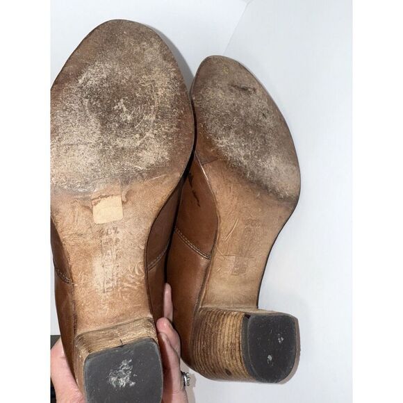 Alberto Fermani Ankle Boot Leather Bootie Brown Western Boho Block Heel 38.5/8.5 - Picture 10 of 14